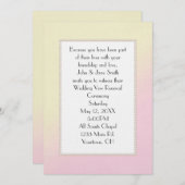 ピンクと黄色の誓いの更新 招待状 (正面/裏面)