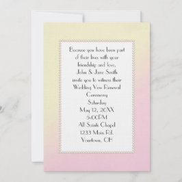 ピンクと黄色の誓いの更新 招待状