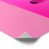 ピンクと黄色の部族アニマルプリント ポスター (角)