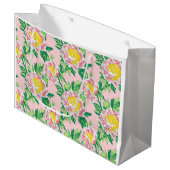 ピンクと黄色の陳腐なフローラ ラージペーパーバッグ (正面アングル)