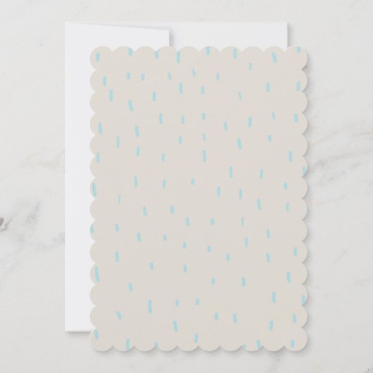 ピンクと黄色の雨粒の傘 招待状 (裏面)