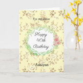 ピンクと黄色の40歳の誕生日の姉妹 カード (黄色い花)