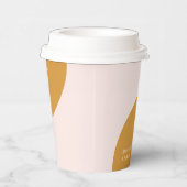 ピンクと黄色 |カラーブロックビジネスカスタムコーヒー 紙コップ (右)