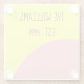 ピンクと黄色 ガラスコースター (裏面)