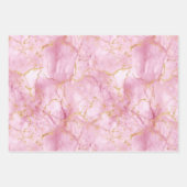 ピンクと黄金の大理石 ラッピングペーパーシート (正面3)