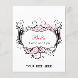 ピンクと黒と白のシックなビジネスフライヤー チラシ