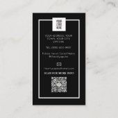 ピンクと黒のまつげエクステンションのメイクアップ 名刺 (裏面)