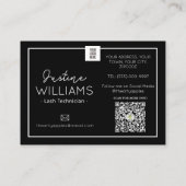 ピンクと黒のまつげエクステンションアフターケア 名刺 (裏面)