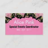 ピンクと黒のアキレア モノグラム 名刺 (裏面)