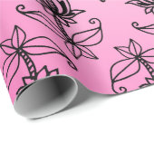 ピンクと黒のアラビアンボリウッド ラッピングペーパー (ロールコーナー)