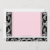 ピンクと黒のエスニックベイビーシャワー 招待状 (裏面)