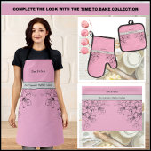 ピンクと黒のオーブンミットセットを焼く時間 鍋つかみ&鍋敷きセット