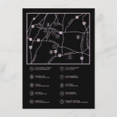 ピンクと黒のカスタムウェディングマップエンクロージャカード エンクロージャーカード (正面)