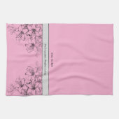 ピンクと黒のキッチンタオルを焼く時間 キッチンタオル (横)