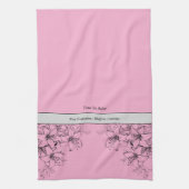 ピンクと黒のキッチンタオルを焼く時間 キッチンタオル (縦)