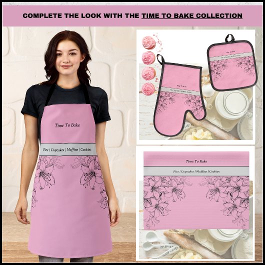 ピンクと黒のキッチンタオルを焼く時間 キッチンタオル