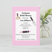 ピンクと黒のクック用品ブライダルシャワーの招待 招待状 (スタンド正面)