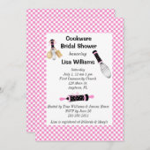 ピンクと黒のクック用品ブライダルシャワーの招待 招待状 (正面/裏面)