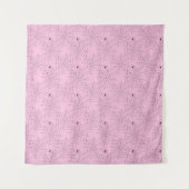 ピンクと黒のクモとクモの巣 タペストリー (正面(横))