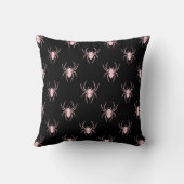 ピンクと黒のクモ |リバーシブル クッション (裏面)