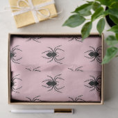 ピンクと黒のクモ 薄葉紙 (ギフト)