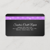 ピンクと黒のクレジットカードダイヤモンド名刺 名刺 (裏面)