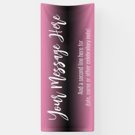 ピンクと黒のグラデーショングラデーションを追加するカスタム文字 横断幕 (縦)