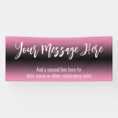 ピンクと黒のグラデーショングラデーションを追加するカスタム文字 横断幕 (横)