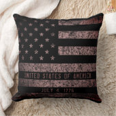 ピンクと黒のグランジヴィンテージアメリカ国旗 クッション (ブランケット)