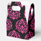 ピンクと黒のゴシック様式のダマスク結婚の模様 フェイバーボックス (オープン)