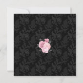 ピンクと黒のゴシック様式の結婚式招待状 招待状 (裏面)