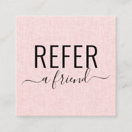 ピンクと黒のサロンは友人の紹介カードを参照 スクエア名刺