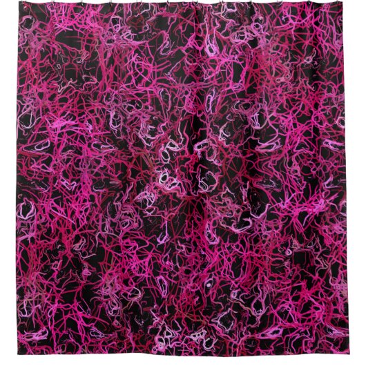 ピンクと黒のシャワーカーテン シャワーカーテン (正面)