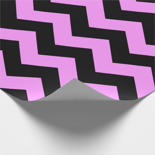 ピンクと黒のジグザグギントラップ ラッピングペーパー (角)