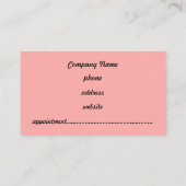 ピンクと黒のジンガムの名刺 予約カード (裏面)