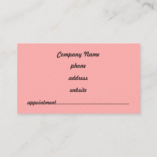 ピンクと黒のジンガムの名刺 予約カード (裏面)