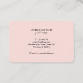 ピンクと黒のストライプフェイクが重なる 名刺 (裏面)