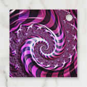 ピンクと黒のスパイラルイリュージョンメッセージカード フェイバータグ (裏面)