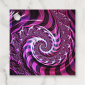 ピンクと黒のスパイラルイリュージョンメッセージカード フェイバータグ (正面)