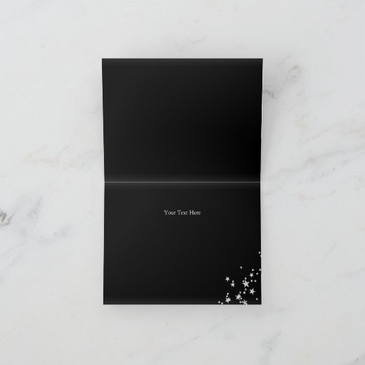 ピンクと黒のスパークルサンキューカード サンキューカード (内部)