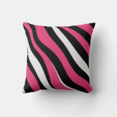 ピンクと黒のゼブラストライプ クッション (裏面)