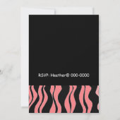 ピンクと黒のゼブラプリント誕生日招待状 招待状 (裏面)