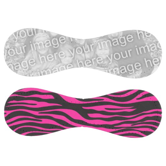 ピンクと黒のゼブラ印刷で自分の写真を追加 ソフトボール (パネル)