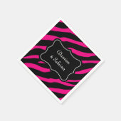 ピンクと黒のゼブラ印刷のナプキン | カスタマイズ スタンダードカクテルナプキン (角)