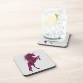 ピンクと黒のゼブラ印刷ユニコーン コースター (右側)