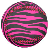 ピンクと黒のゼブラ印刷 ソフトボール (正面左)