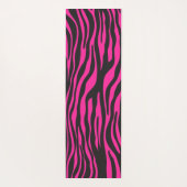 ピンクと黒のゼブラ印刷 ヨガマット (裏面)