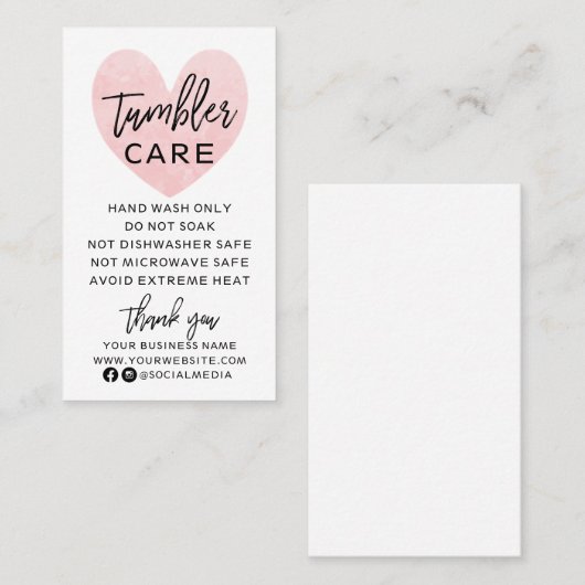 ピンクと黒のタンブラー気にの名刺 名刺 (正面/裏面)
