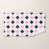 ピンクと黒のダイヤモンド バスタオルセット (ハンドタオル)