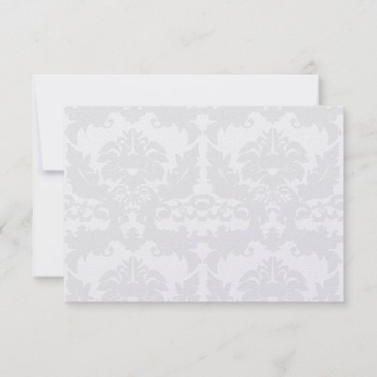 ピンクと黒のダマスクの渦巻きありがとう サンキューカード (裏面)